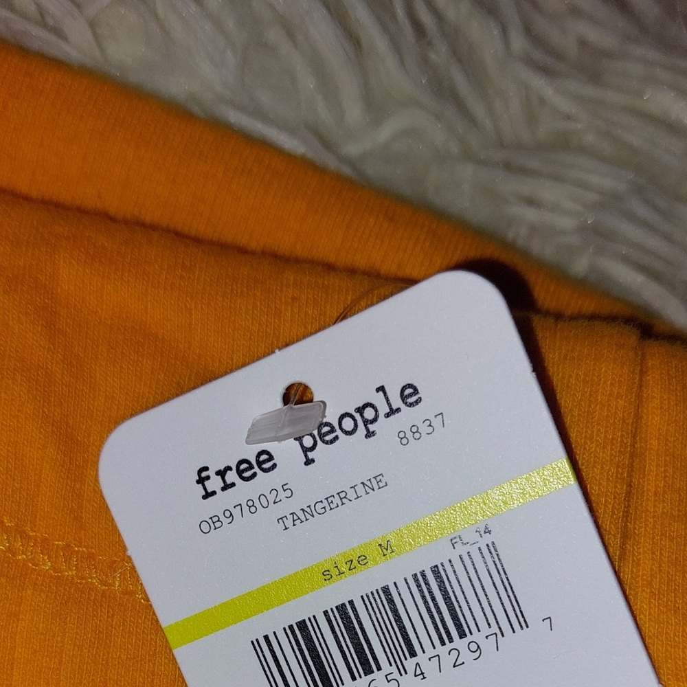 HP💖🎉 Free People Tangerine Marissa Ribbed Bodysuit in Tangerine 🍊 Size Medium - Picture 9 of 9